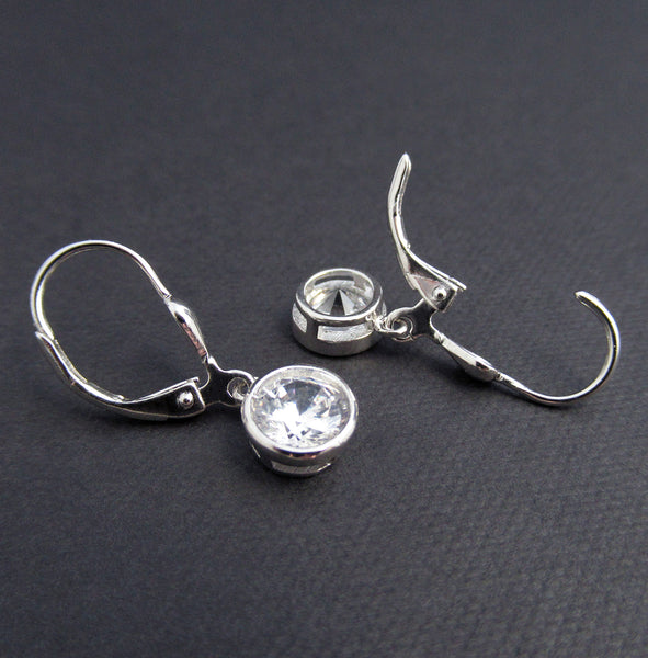 cubic zirconia dangle earrings