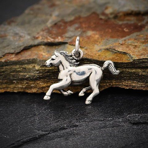 Horse Charm Sterling Silver Equestrian Pendant Gift