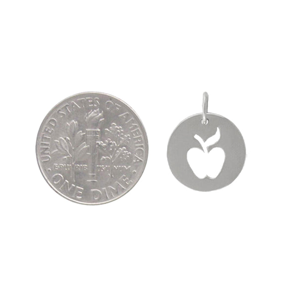 Sterling Silver Apple Charm Gift for Teacher Appreciation Day Graduation