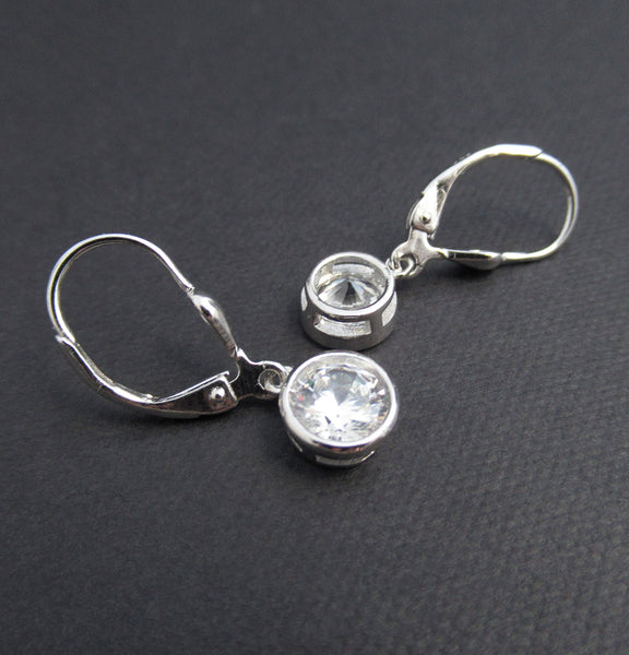 CZ dangle earrings bridesmaid gift for mom