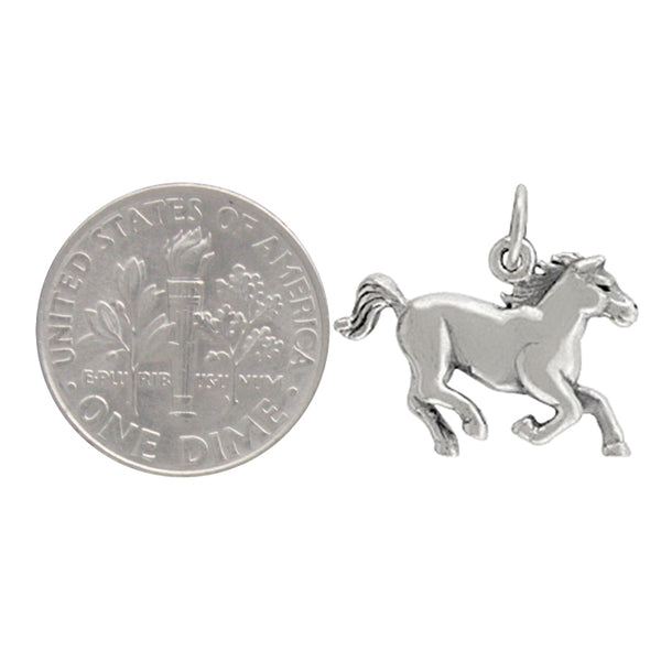 Horse Charm Sterling Silver Equestrian Pendant Gift 2