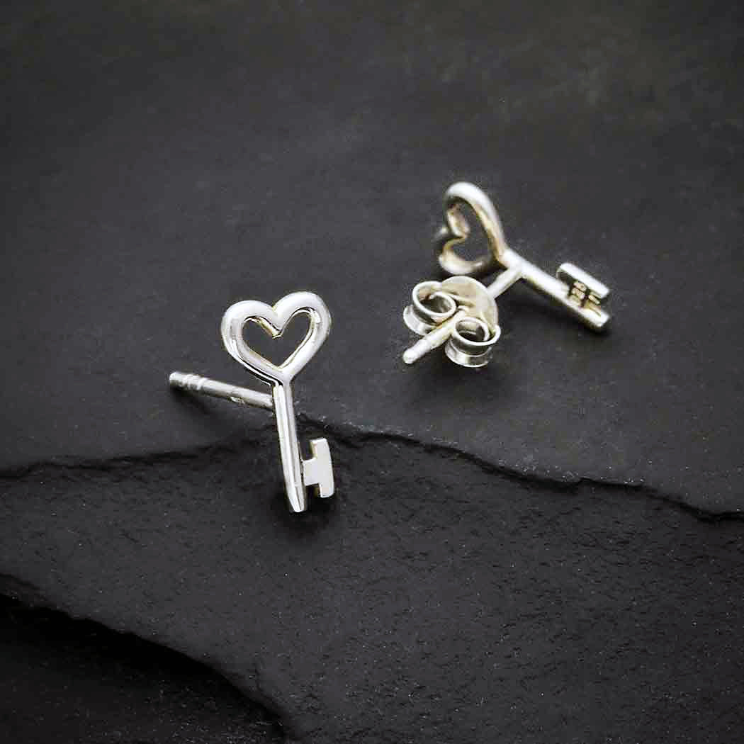 Heart Stud Earrings – Sterling Silver