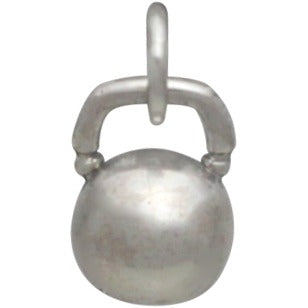 KETTLE BELL CHARM STERLING SILVER FITNESS BODY BUILDERS CHARM 4