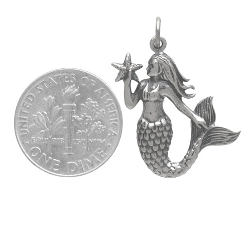 MERMAID AND STARFISH NECKLACE STERLING SILVER 3