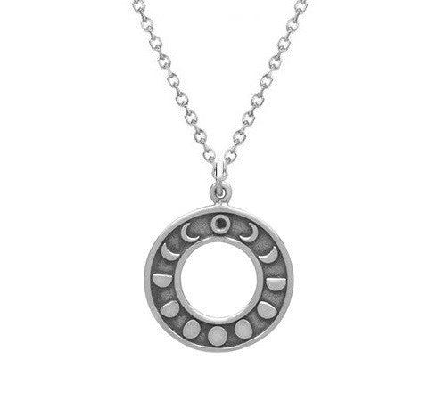 MOON PHASES NECKLACE STERLING SILVER