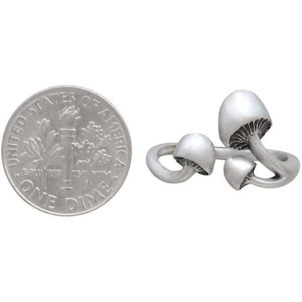 Mushroom Ring Sterling Silver Adjustable Band 3