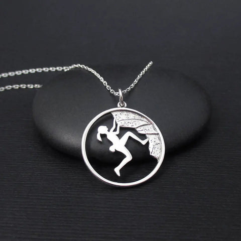 ROCK CLIMBING NECKLACE STERLING SILVER CLIMBER GIRL CHARM PENDANT NECKLACE 1