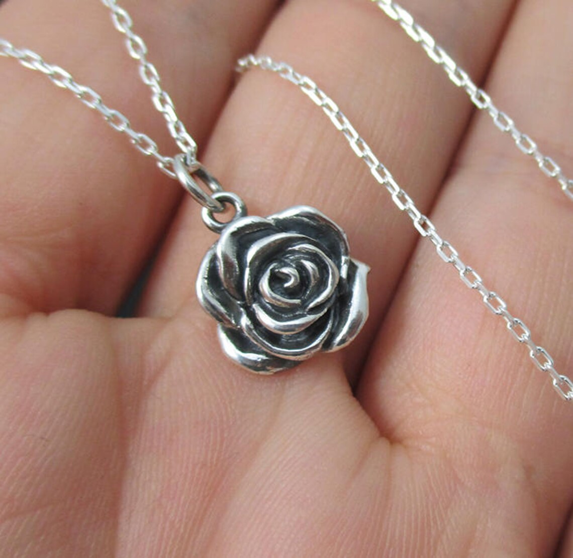 Clearance Flower Rose Charms w/ Leaf (10pcs) (20mm x 10mm / Tibetan Silver) Floral Findings Pendant Bracelet Earrings Zipper Pulls Keychain CHM278