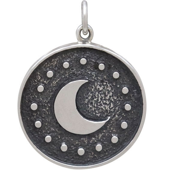 Cancer Zodiac Charm Sterling Silver Astrology Celestial Ruling Planet the Moon Pendant Back View