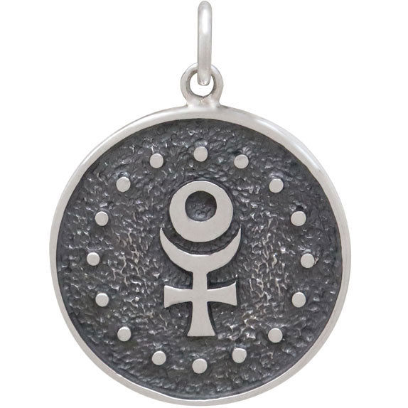 Scorpio Zodiac Charm Sterling Silver Astrological Celestial Symbol Unisex Pendant Pluto Ruling Planet Back View