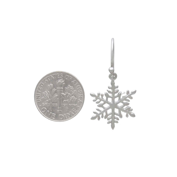 snowflake earrings size comparison