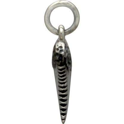 SHARK TOOTH CHARM STERLING SILVER NAUTICAL PENDANT SIDE VIEW