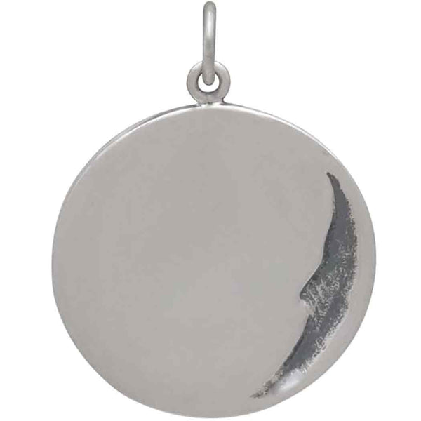 Sun and Moon Charm Sterling Silver and Bronze Mixed Metal Pendant 4