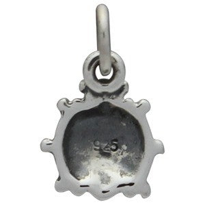 Tiny Sterling Silver Ladybug Charm Miniature Lady Bug Insect Pendant Back View