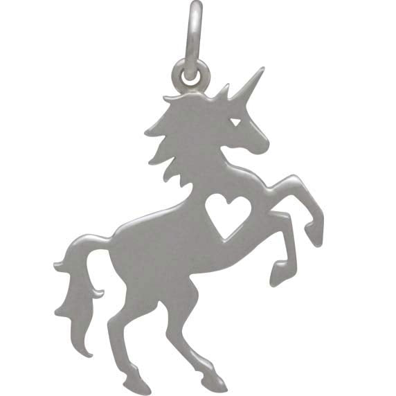 Unicorn Charm Sterling Silver Magical Creature Pendant Fairy Tale Jewelry Enchanting Gift for Her Back View