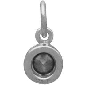 APRIL BIRTHSTONE CHARM DANGLE STERLING SILVER WITH CLEAR CRYSTAL 4