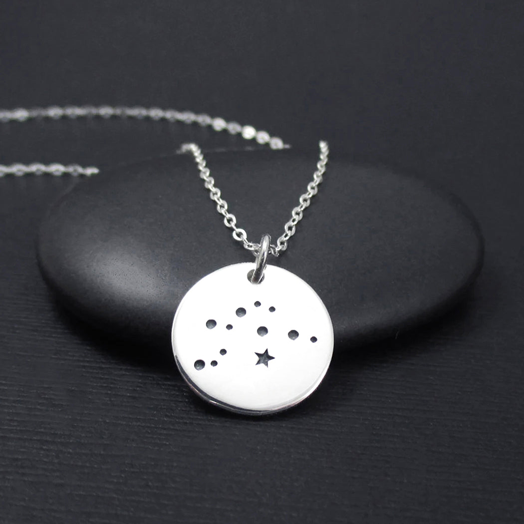 Aquarius Constellation Necklace Sterling Silver Aquarius Constellation Charm Pendant, Zodiac Necklace, Zodiac Jewelry