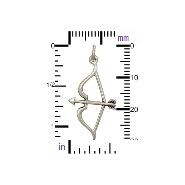 BOW AND ARROW CHARM STERLING SILVER 925 4