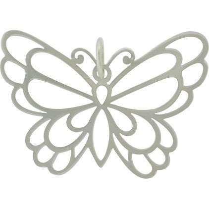 BUTTERFLY CHARM PENDANT STERLING SILVER 2