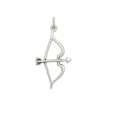 Bow and Arrow Charm Sterling Silver Archery Gift 