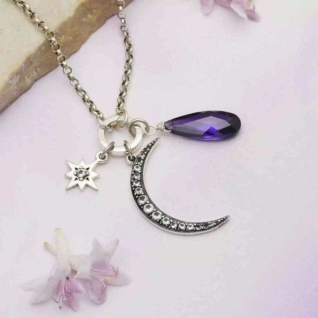Moon & Stars Charm Holder Necklace