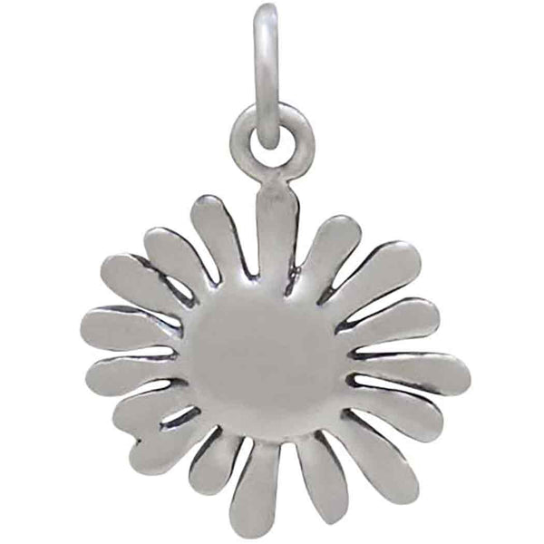 DAISY FLOWER CHARM STERLING SILVER AND BRONZE MIXED METAL APRIL BIRTH FLOWER PENDANT 3