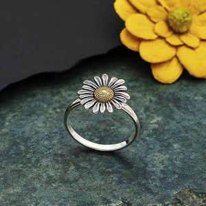 Daisy Ring Multicolor Metal Detailed Friendship, Best Friend or April Birthday Ring