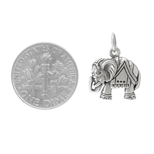 Elephant Necklace Sterling Silver Indian Elephant Charm Necklace, Boho Necklace, Small Rustic Necklace, Good Luck Necklace, Animal Necklace 3