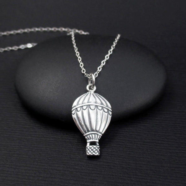Hot Air Balloon Necklace Sterling Silver Hot Air Balloon Jewelry, Adventure Necklace, Travel Necklace, Balloon Necklace 1