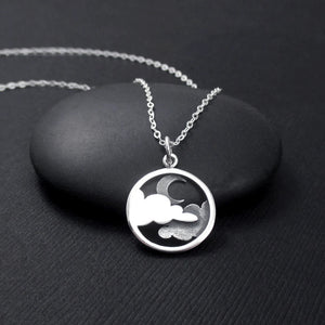 MOON AND CLOUD NECKLACE STERLING SILVER CELESTIAL NECKLACE 1