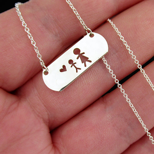 Personalized Mother and Son Necklace 2 Two Interlocking - Etsy