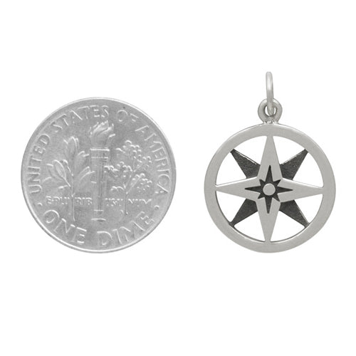 NORTH STAR COMPASS NECKLACE STERLING SILVER POLARIS CHARM PENDANT NECKLACE 4