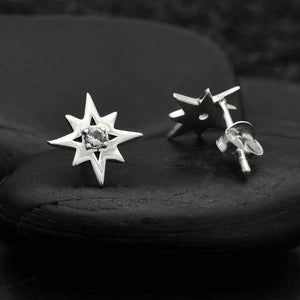 NORTH STAR EARRINGS STERLING SILVER STAR STUDS  1