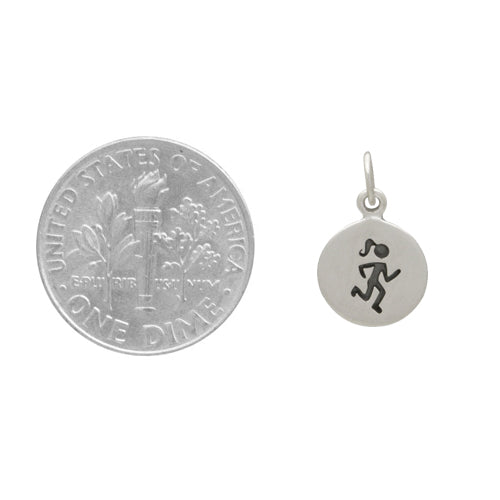 RUNNER CHARM NECKLACE STERLING SILVER ATHLETE RUN FITNESS NECKLACE 3