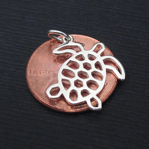 SEA TURTLE CHARM NECKLACE STERLING SILVER 3