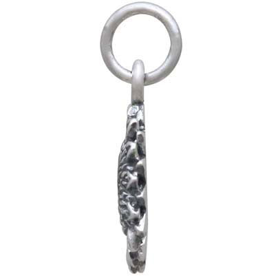SMALL SUNFLOWER CHARM STERLING SILVER FLORAL DANGLE 3