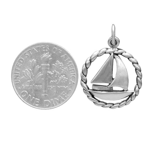 SAILBOAT NECKLACE STERLING SILVER OCEAN NAUTICAL CHARM PENDANT 3