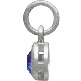 SEPTEMBER BIRTHSTONE CHARM DANGLE STERLING SILVER WITH SAPPHIRE CRYSTAL 3